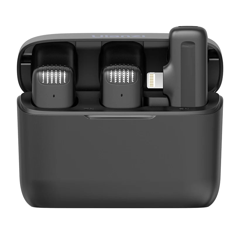 Ulanzi J12 Wireless Lavalier Microphone Lapel Mic 20M Audio Video Recording for Smartphone Andriod iPhone 16 DJI Action 5 800mAh