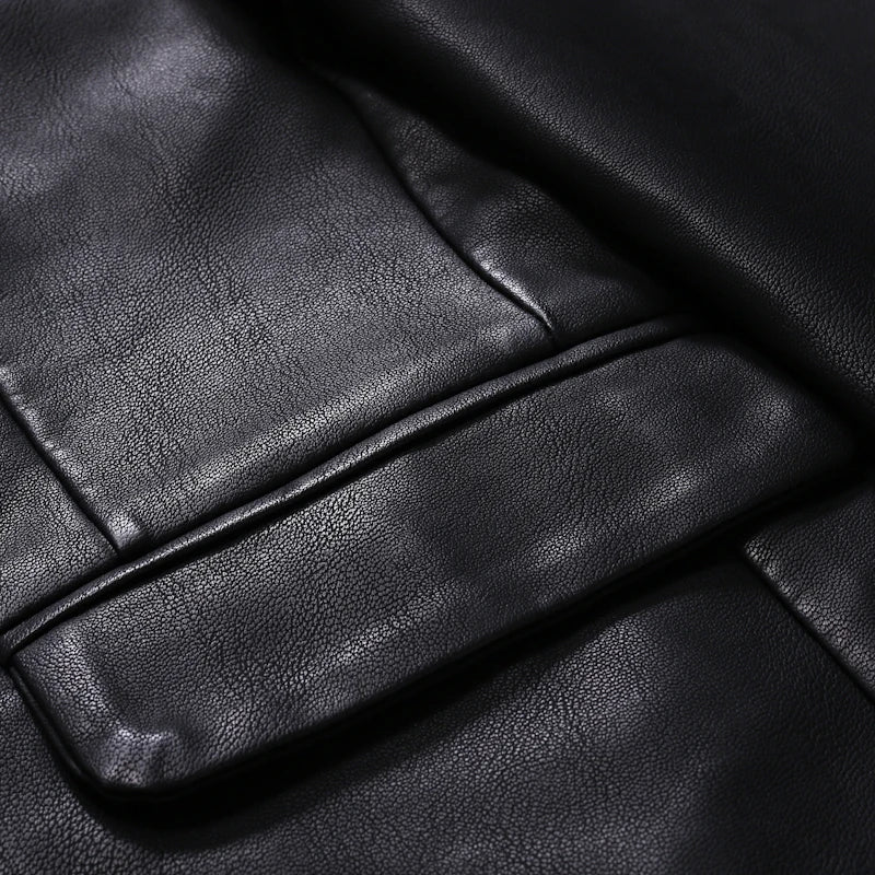 2024 Leather Men's Coat Trend Handsome British Style Autumn And Winter New Retro Casual Motorcycle Leather Jacket Men