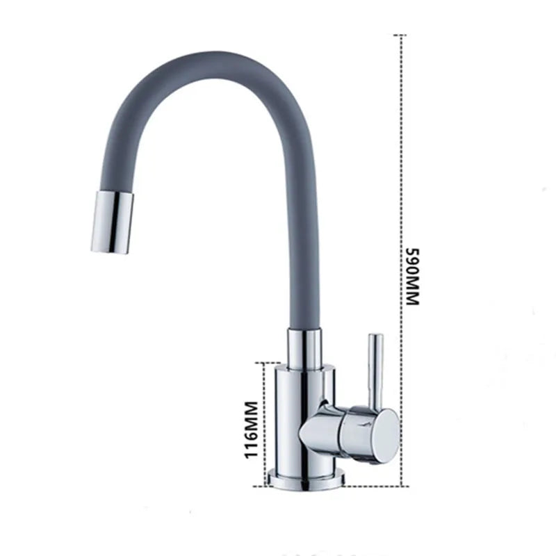 Stainless steel Kitchen Sink Faucet Universal Flexible Pipe Hot Cold Kitchen Mixer Tap Deck Mounted Bathroom Kitchen Tap