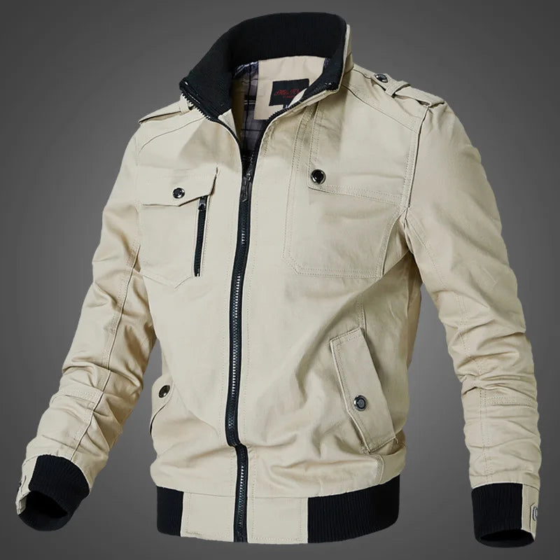 2025 New Spring Autumn Brand Fashion Men's Jacket Casual Jacket Outdoor Sports Jacket Spring and Autumn Military Motorcycle Coat