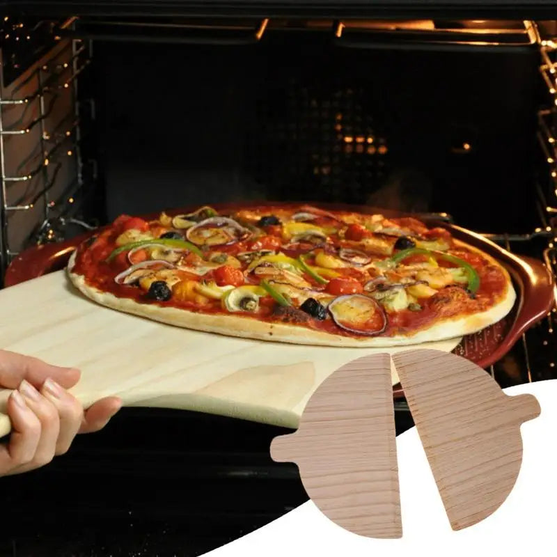 Wood Pizza Peel | Semi-Circular Pizza Board | Set of 2 Pizza Paddle Bread Baking Peel for Pizza Ovens Pizza Transferring Spatula
