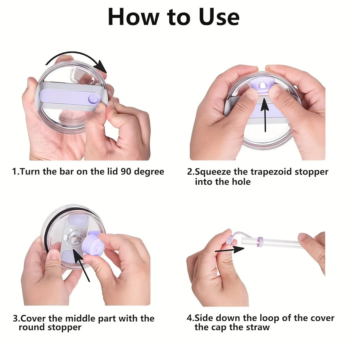 Tumbler Accessories Set for Stanley Cup 3Pcs Silicone Spill Proof Stopper 1Pcs Silicone Boot for 40oz & 30oz Tumbler 10 mm Straw