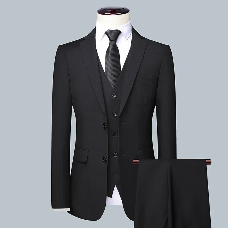 Tuxedo Suits for Men High-quality Slim Jackets Man Clothing Sale 3 Pieces Blazer Vest and Pants Set Men's Suit for Wedding