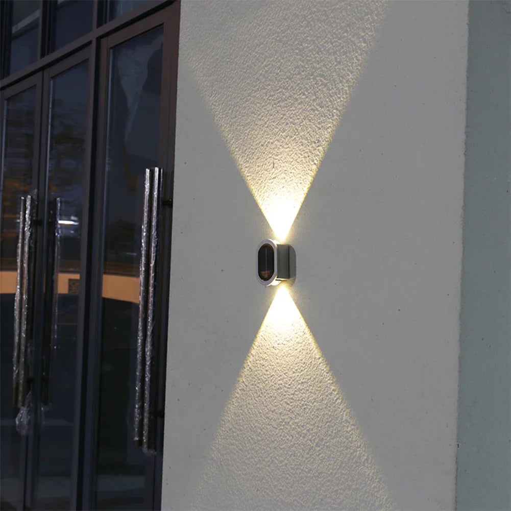 Solar LED Outdoor Lighting Plastic Wall Decorative Lamp Waterproof Sensory Switch Easy Installation Adjustable for Home Garden