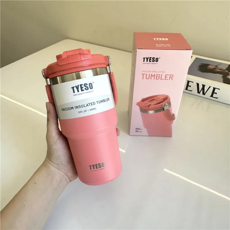 Tyeso Stainless Steel Coffee Cup Cold And Hot Double-layer Insulated Cup Tumbler Thermo Water Bottle Car Travel Mug Vacuum Cup