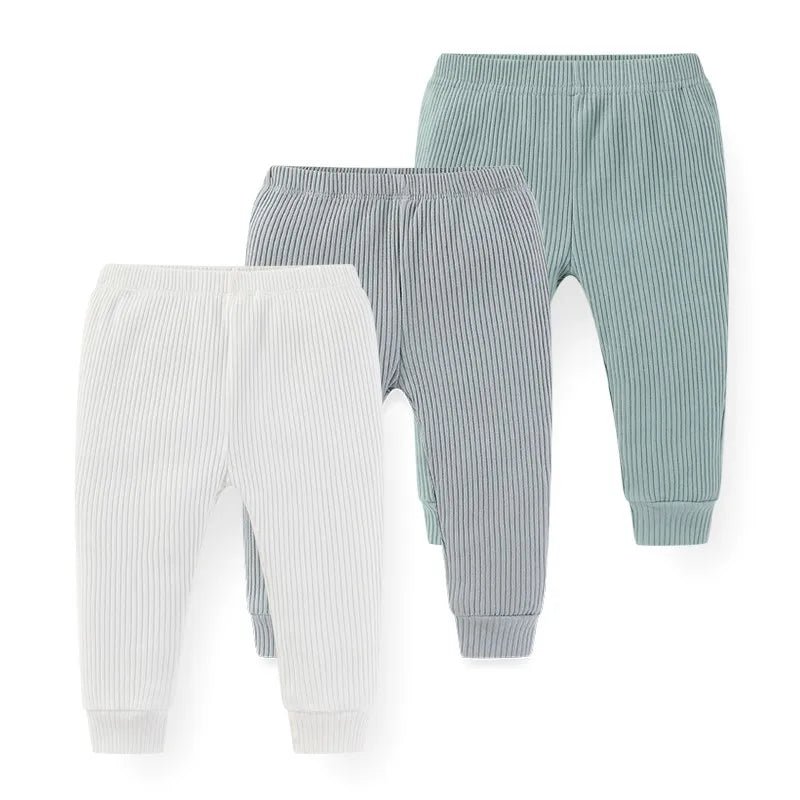 3-Piece Solid Color Baby Unisex Trousers Simple Newborn Boy Girl Pants Four Seasons Infant Clothes 0-24 Months Toddler Outfits