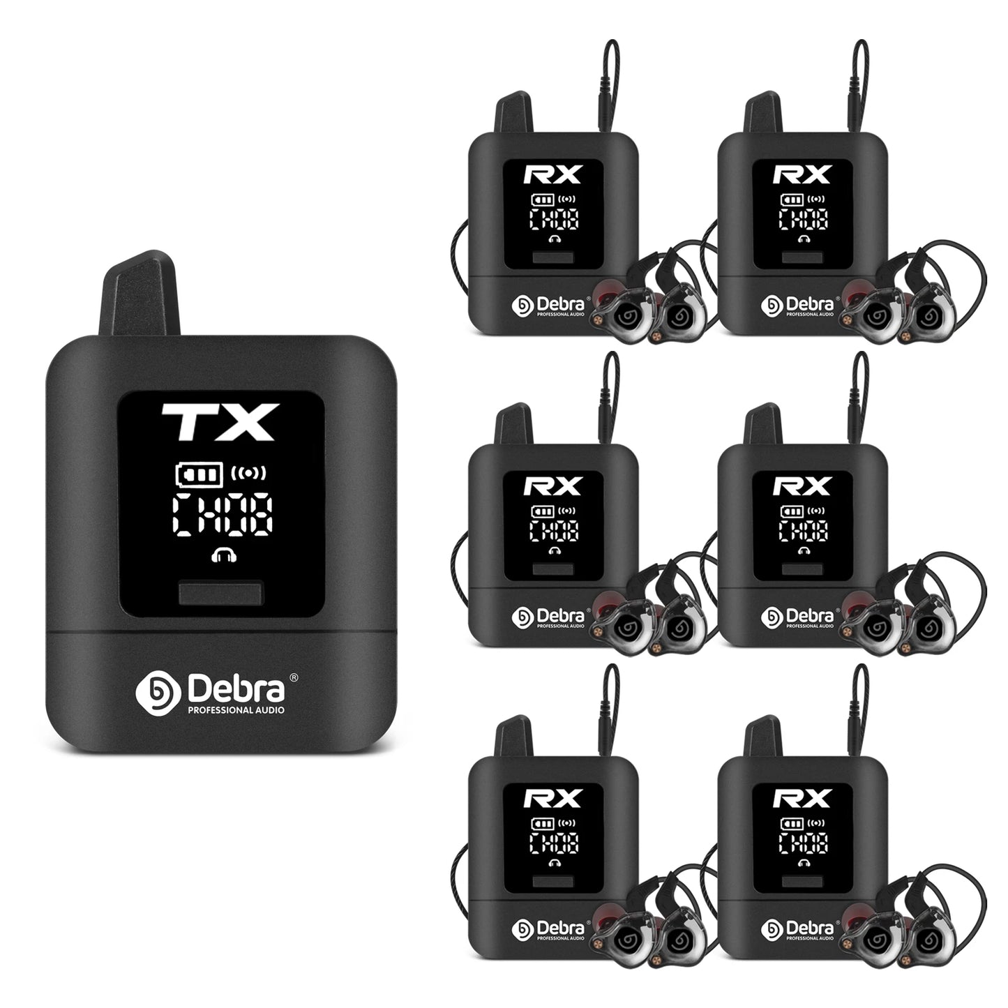 ST-mini Stereo UHF IEM Wireless In-Ear Monitor System Rechargeable for Audio Monitoring Recording Outdoor Performances