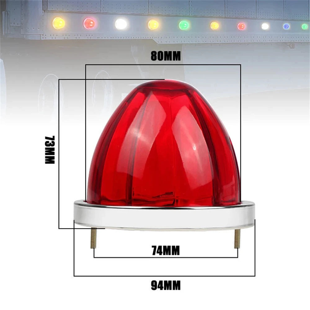 10PCS LED BIG Watermelon Lights Side Marker Clearance Truck Trailer Turn Signal Starburst Water Melon Lights for Semi Truck