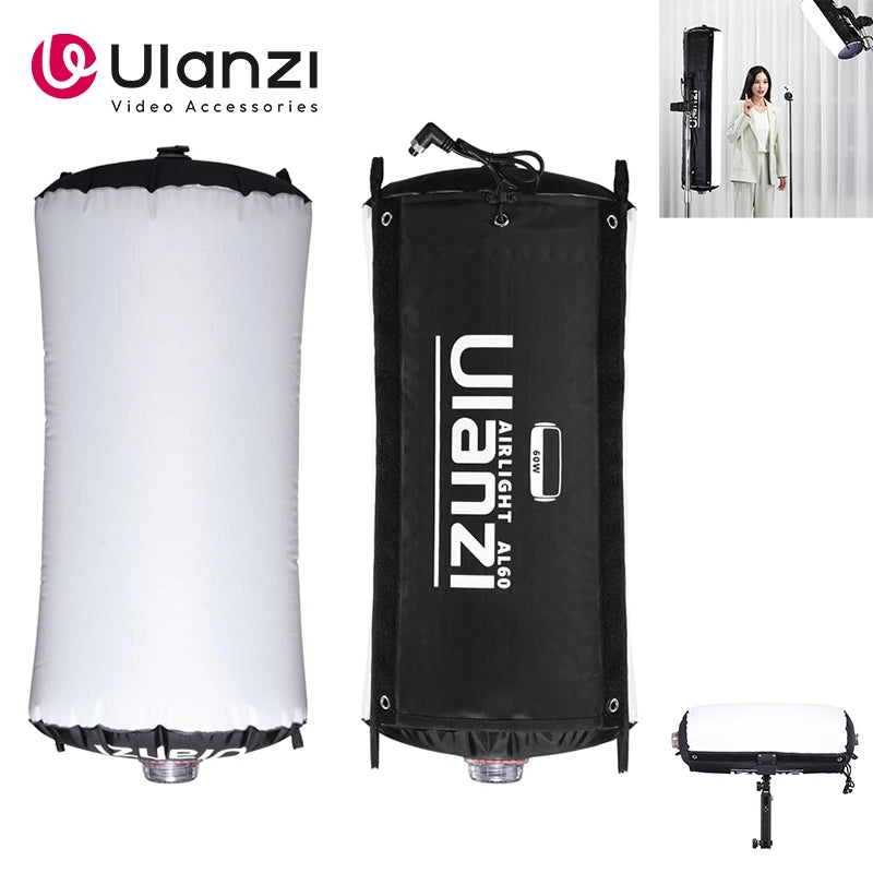 Ulanzi AL60 60W / AL120 120W Inflatable Air Tube Light APP Control LED Video Light Bi-Color Light Stick w Handle for Photography
