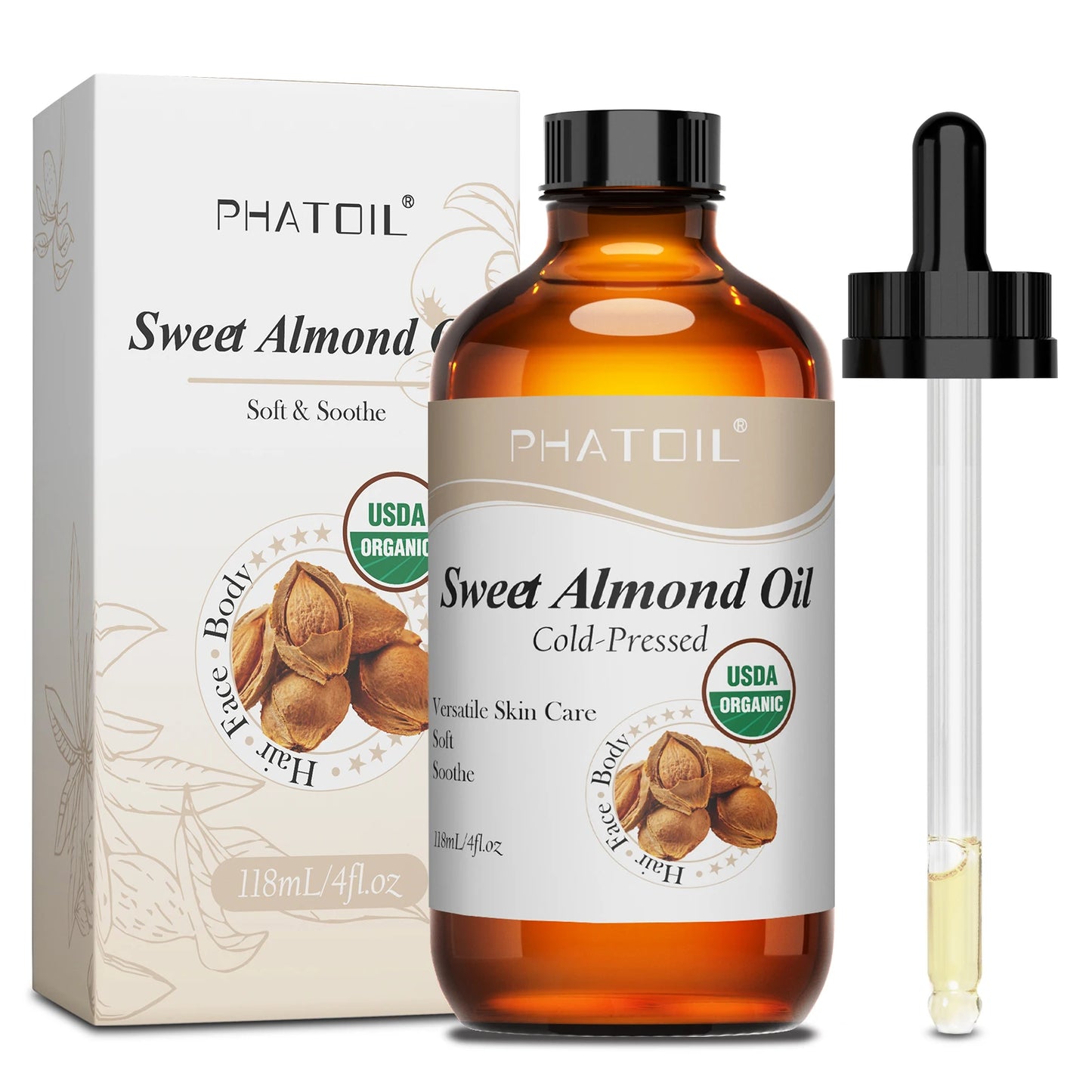 PHATOIL 118ML Rosehip Seed Oil For Moisturizing Skin & Nails Organic Cold Pressed Jojoba Oil Pure Natural Carrier Oils