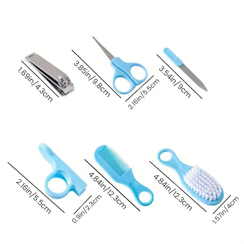 6 Piece Baby Care Grooming Set - Newborn Safety Comb, Nail Scissors, Nail Trimming Set, Baby Health Care Products Nail Cutter