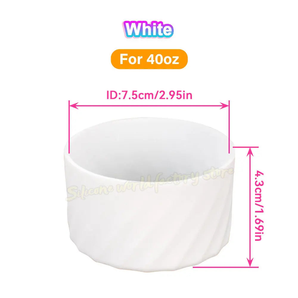 SW 40oz/30oz Silicone Cup Bottom Cover for Stanley Adventure Quencher Tumbler for IceFlow Flip Straw Water Bottle Sleeve 7.5/7CM