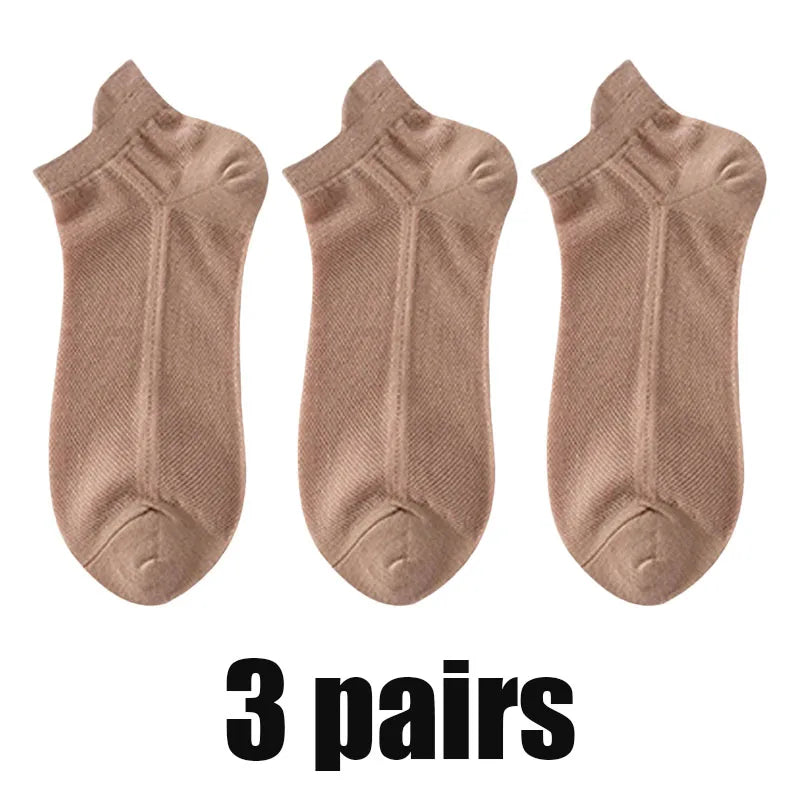 3Pairs Men's Socks Thin Breathable Comfy Deodorant Sweat-absorbing Low Cut Ankle Sports Sock Casual Ultra-thin Business Sox