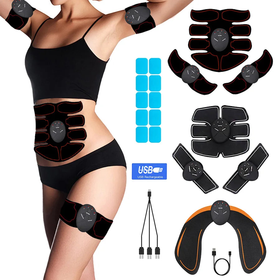 Wireless EMS Muscle Stimulator Buttocks Hip Trainer Electric Abs Trainer USB Recharge Body Massager Weight Loss Fitness Shaping