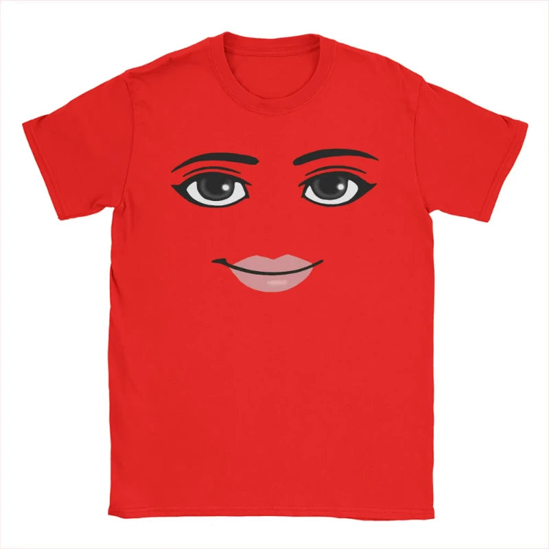 High Quality Novelty Robloxs Woman Face Game Meme Graphic T Shirts Men Women Fashion Short Sleeve T-shirts Unisex Tops