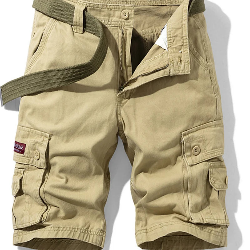 2025 Summer Men Shorts Fashion Plaid Beach Shorts Mens Casual Shorts Military Short Pants Male Bermuda Cargo Overalls No belt