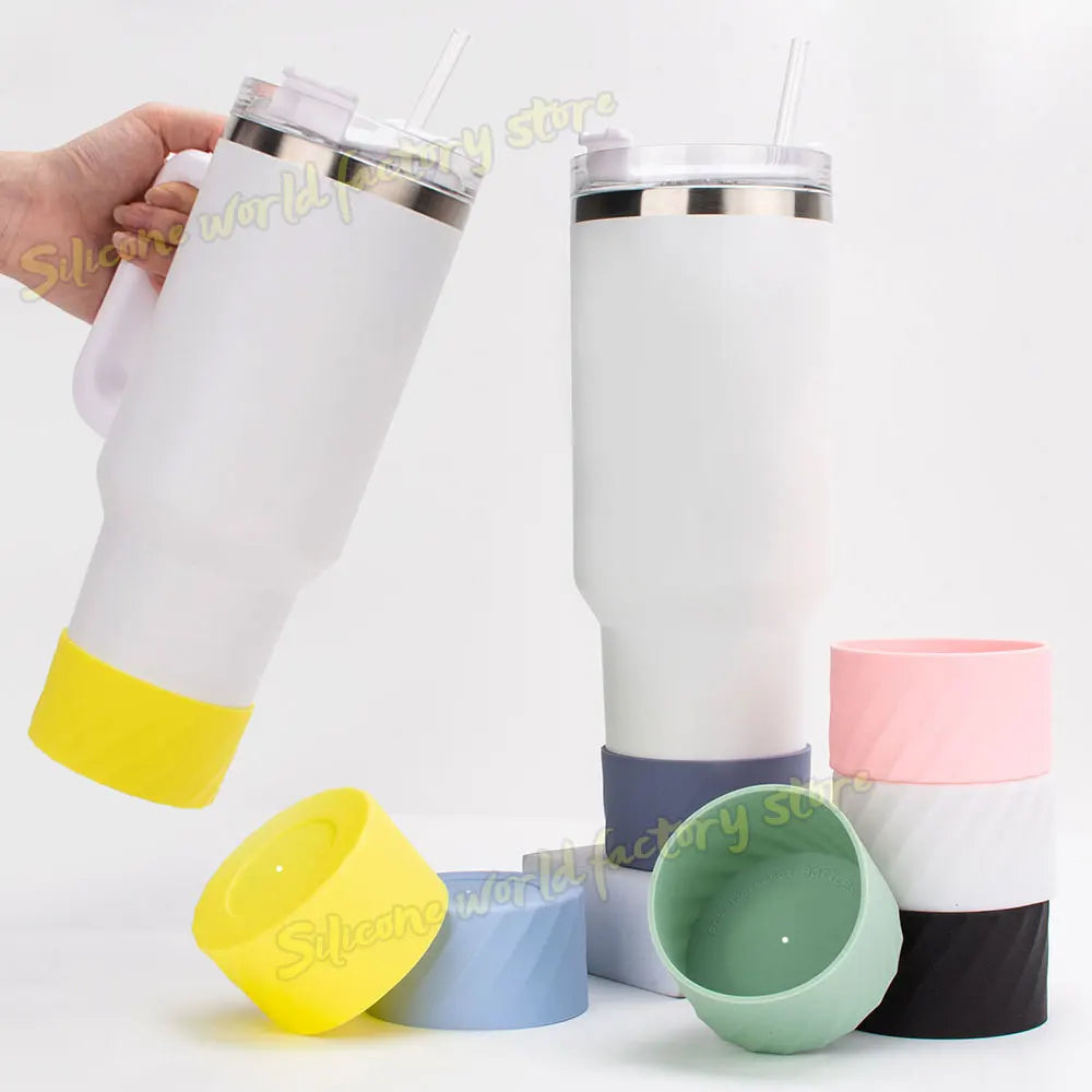 SW 40oz/30oz Silicone Cup Bottom Cover for Stanley Adventure Quencher Tumbler for IceFlow Flip Straw Water Bottle Sleeve 7.5/7CM