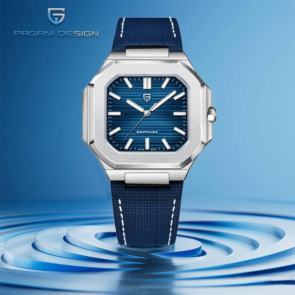 2025 New PAGANI DESIGN 37MM Square Men Quartz Watches Luxury Sapphire Glass AR Coated Business Watch VH31 Luminous Watch for Men