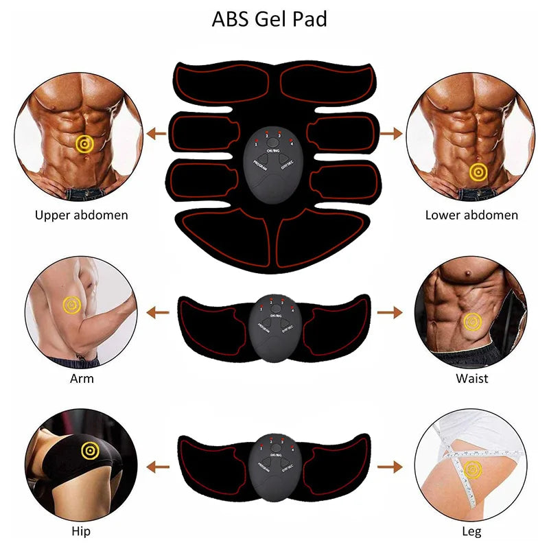 Wireless EMS Muscle Stimulator Buttocks Hip Trainer Electric Abs Trainer USB Recharge Body Massager Weight Loss Fitness Shaping