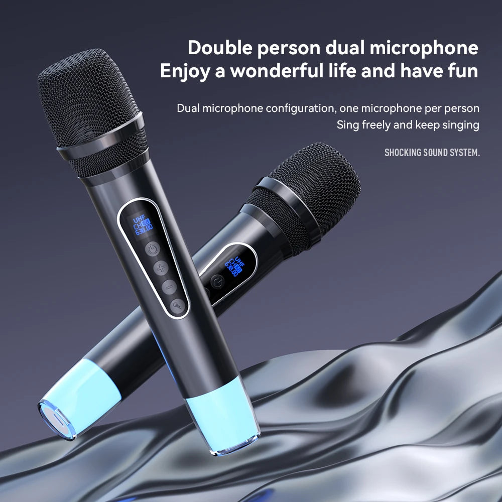 200W Powerful Colorful Light Effect Bluetooth Speaker with 2 Mic Portable Surround Sound Wireless Subwoofer Boombox Home Karaoke