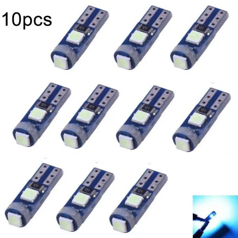 10Pcs T5 3030 3SMD LED Bulb Car Interior Light High Bright Dashboard Warming Indicator Wedge Auto Instrument Lamps