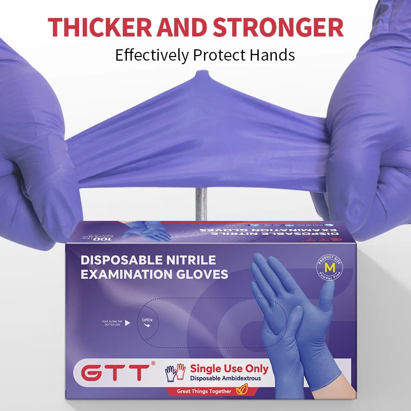100pcs Disposable Nitrile Gloves Suitable For Home Use Latex Free Suitable For Lab Tattoo Kitchen And Food Contact Thick Durable