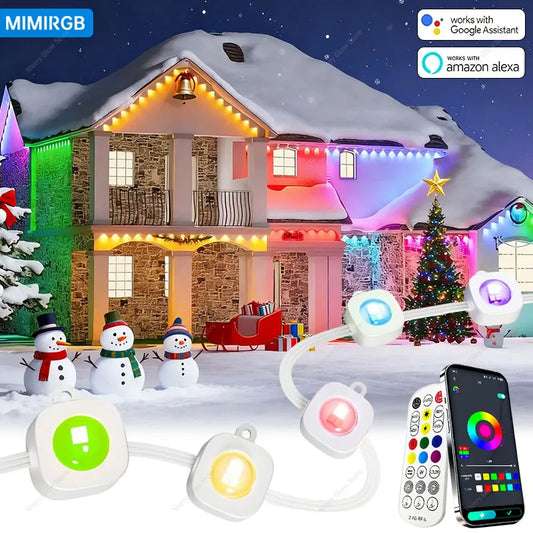 300FT 180LED Permanent Outdoor Eaves LED Lights Waterproof RGB String Lights DIY Scene Christmas Birthday Holiday Party Lighting