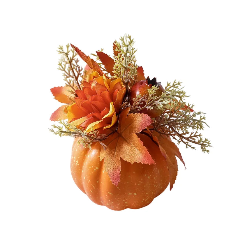 Artificial Pumpkin autumn herbst decoration Chrysanthemum Home Decor Thanksgiving Halloween Table Entryway Sideboard Figurines