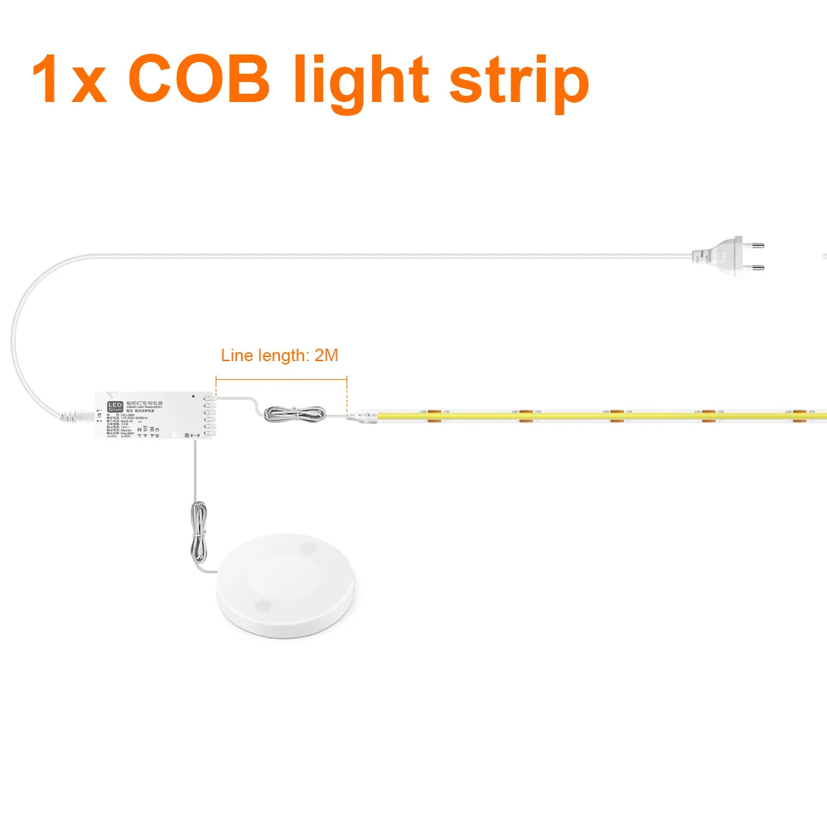 1-6pcs COB LED Strip Light Under Cabinet Collection Display Touch Dimmer Bookcase Wardrobe Motion Sensor Penet Wood Closet Lamp