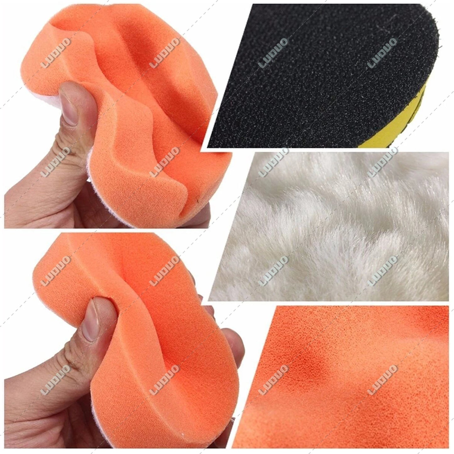 3/4/5/6 inch Car Detailing Polishing Buffing Sponge Wool Pad Headlight Restoration Sandpaper For Sanding Waxing Cleaning Washing