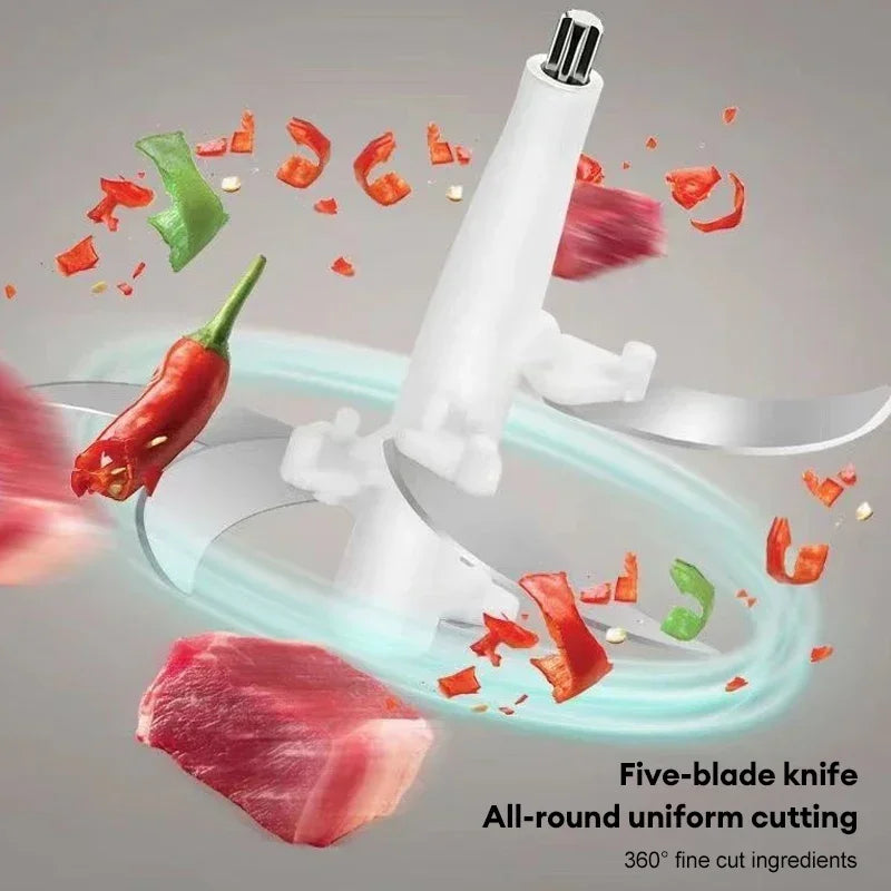 110V/220V Electric Meat Mincer Grinder 304 Stainless Steel 5L Food Processor Garlic Mud Maker Vegetable Food Chopper Meat Slicer