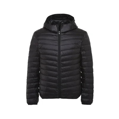 Winter Fashion Ultralight Duck Down Jacket Mens Hooded Streetwear Light Feather Coat Waterproof Warm Mens Clothing M-5XL