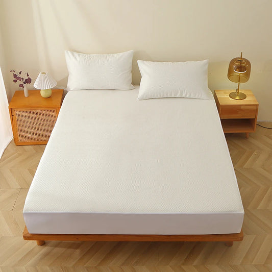 Home Luxury 3 Pieces Sets Bamboo Fiber Waterproof Twin Full Queen King Bed Sheets Bedding Mattress Topper Protector Set