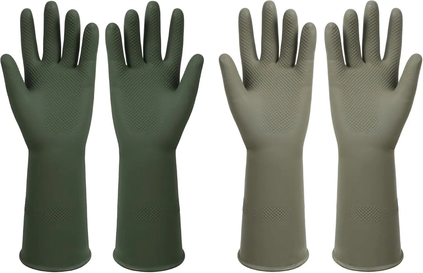 Dishwashing Rubber Gloves Reusable Kitchen Gloves 2Pairs Cleaning Gloves for Washing Dishes Long-lasting&Non-Slip