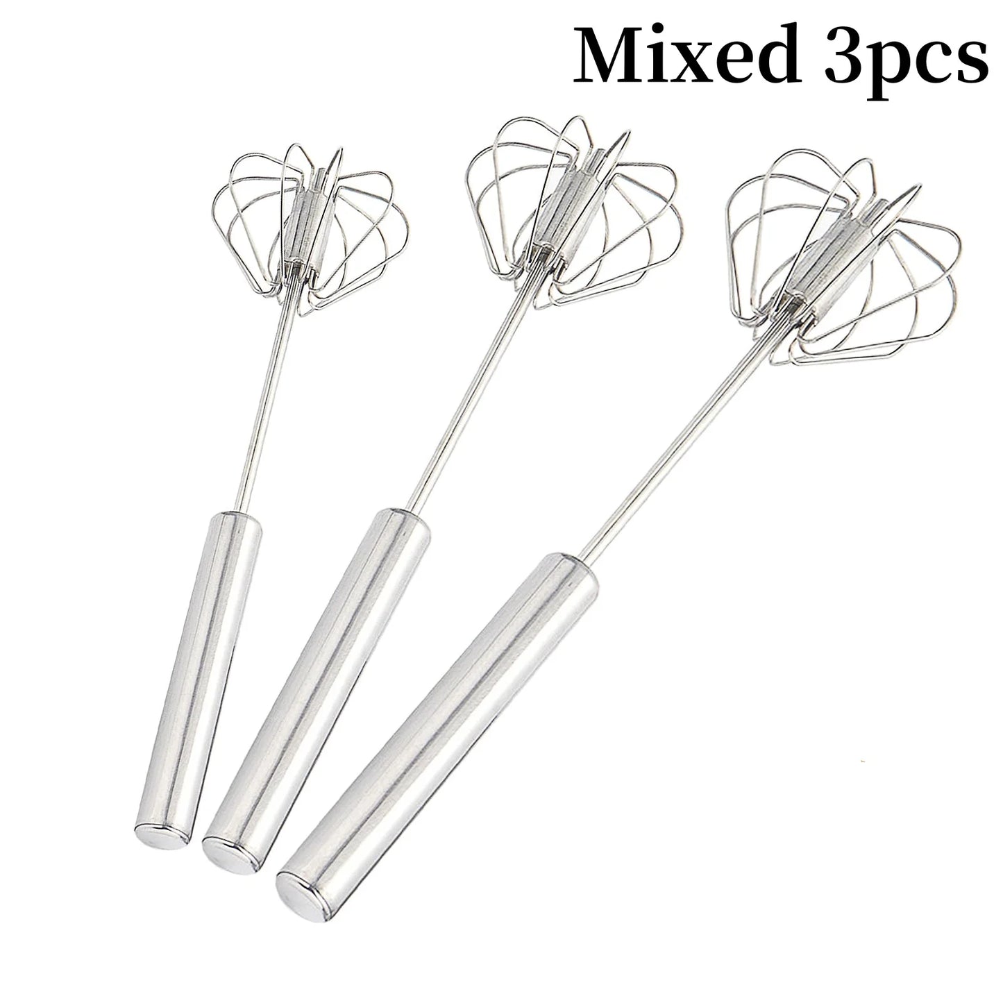 3/1Pcs Semi Automatic Egg Whisk Mixer Stainless Steel Egg Beater Manual Stirring Rod Cream Blender Kitchen Baking Cooking Tools