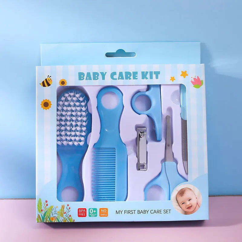 Baby Care and Cleaning 6-piece Nail Clipper Combination Set baby Safety Comb Brush Gift Box Wholesale New Born Baby Essentials