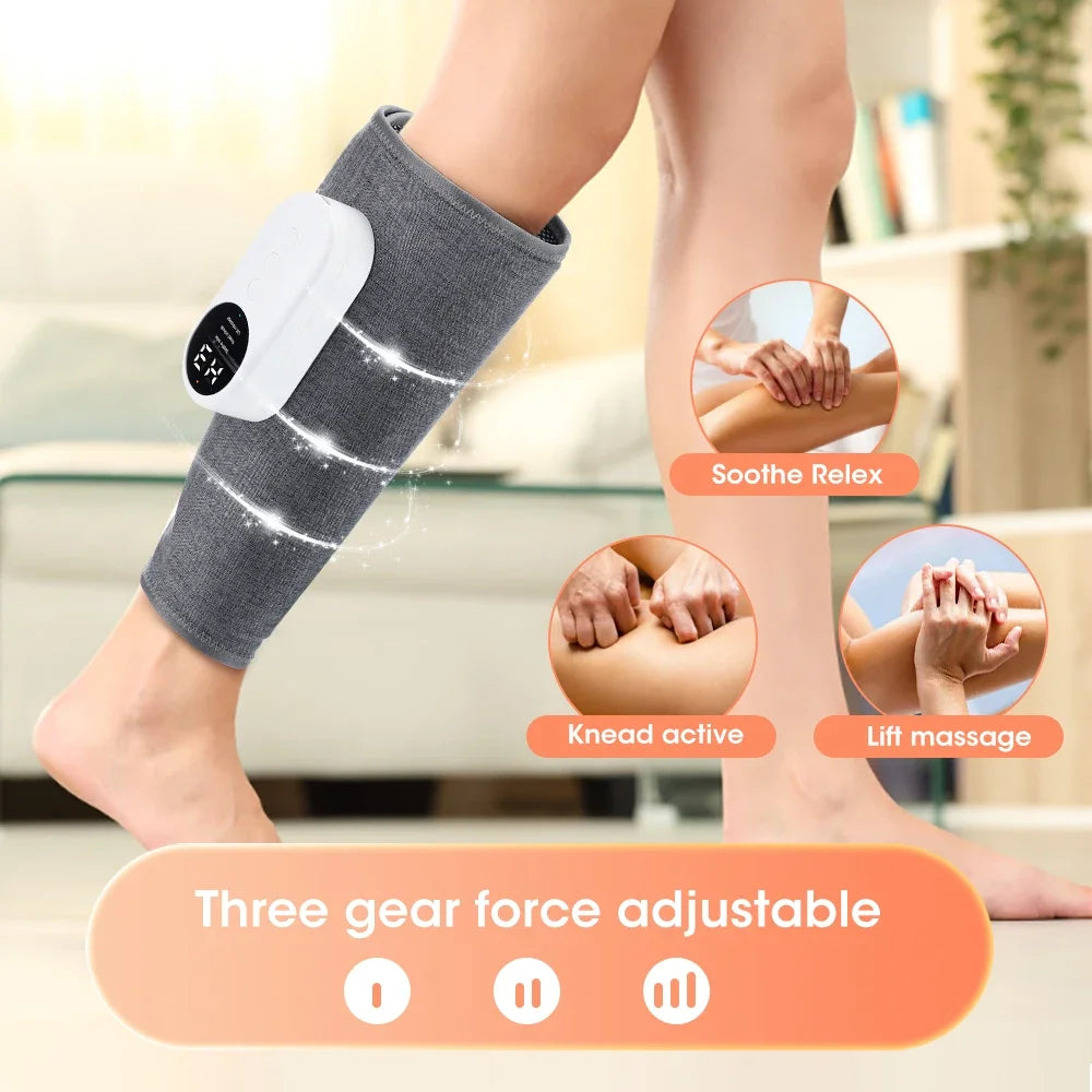 360° Leg Massager 3 Modes Air Compression Heat Calf Massager Adjustable Intensity Relieve Foot Muscle Promote Blood Circulation