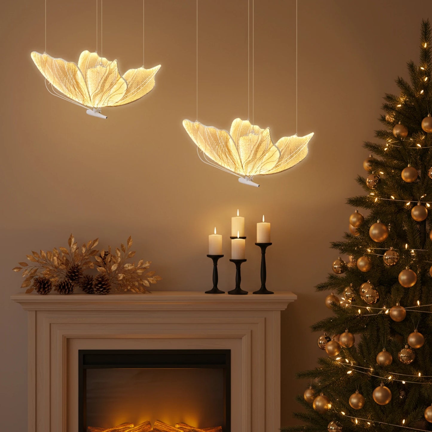 2 Pcs Wedding Butterfly LED Light Floor Hanging Light Butterfly Decoration Prop for Table Centerpiece & Room Decor