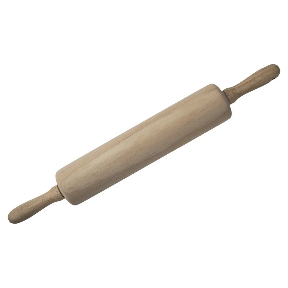 Wooden Dough Rolling Pin 10in Ergonomic Handles Smooth Rolling Plastic Bearings Kitchen Pastry Roller Durable Moisture Resistant