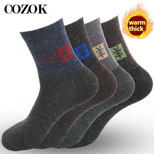 10pcs=5 Pairs Mens Winter Thick Warm Wool Socks Casual Calcetines Hombre Sock Business Breathable Male Socks Men Meias Crew Sox