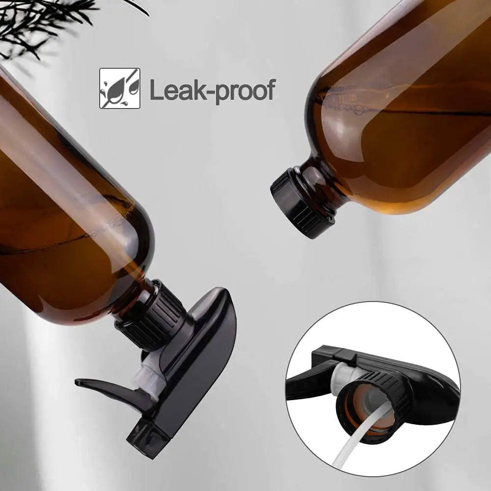 250/500ml Refillable Empty Brown Glass Spray Bottles Container with Triggers Caps for Cleaning Solutions Essential Oils Lotions