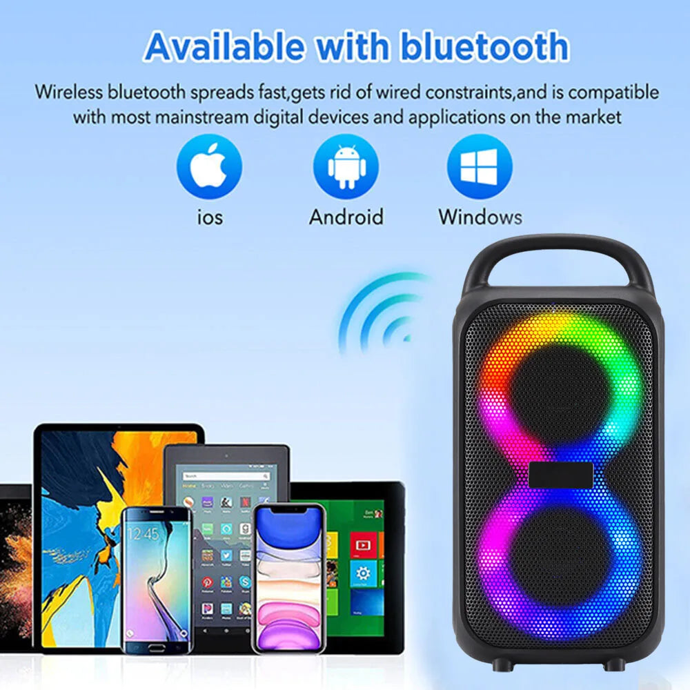 1000W Party Portable Speakers Bluetooth Wireless Boombox Sound Large Speaker Dual 3 inche Subwoofer for Outdoor Dancing Famliy