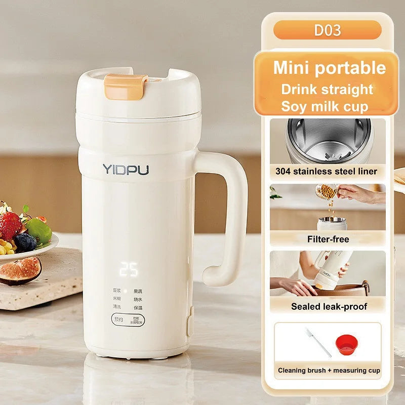 350ml Mini Soy Milk Machine12h Appointment Filter-free Wall Breaking Machine Mixer Portable Electric Juicer Cup Multifunctional
