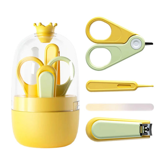 Baby Nail Kit, 4-in-1 Baby Nail Care Set with Cute Case, Baby Nail Clippers, Scissors, Nail File & Tweezers, Baby Manicure Kit