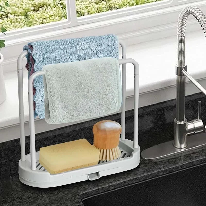 Kitchen Rag Drain Stand Kitchen Accessories Sink Drainage Shelf Sink Drain Storage Basket for Sponge Rag Wire Ball