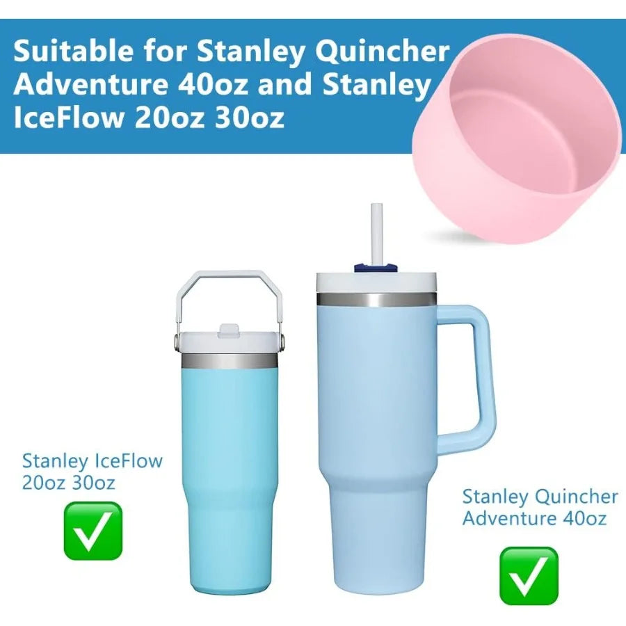 2Pack Silicone Boot for Stanley 40 oz Tumbler AntiSlip Cup Boot Bottom Protector for Stanley Quencher H2.0 40 oz and IceFlow Fl