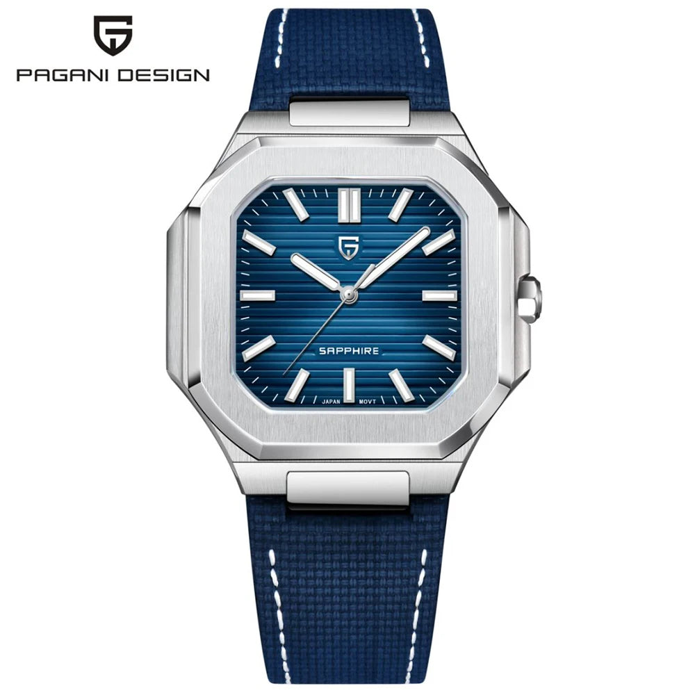 2025 New PAGANI DESIGN 37MM Square Men Quartz Watches Luxury Sapphire Glass AR Coated Business Watch VH31 Luminous Watch for Men