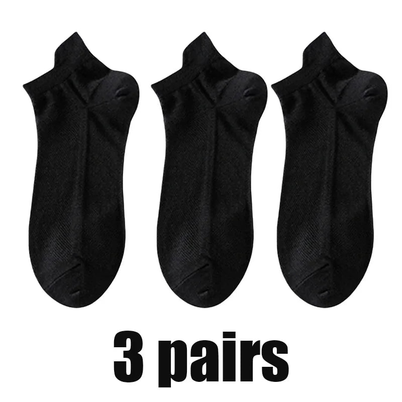 3Pairs Men's Socks Thin Breathable Comfy Deodorant Sweat-absorbing Low Cut Ankle Sports Sock Casual Ultra-thin Business Sox