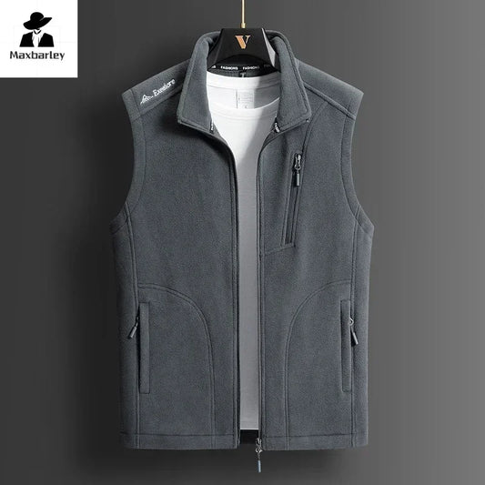 Winter Fleece Vest Men's 2024 Fashion Plus Size Warm Wool Sleeveless Coat Brand Clothing Couple's Outdoor Sports Vest Jacket 5XL