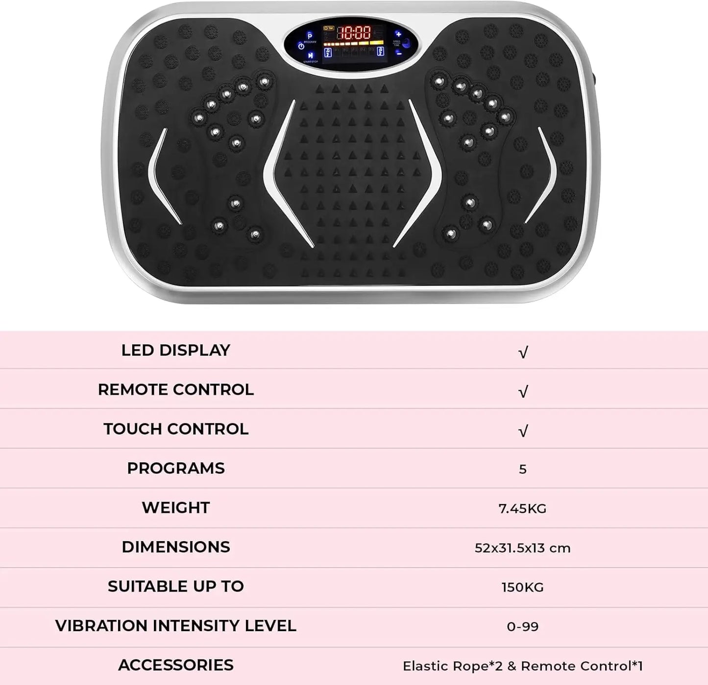 Vibration Plate,Fitness Vibration Board for Home,Full Body Exercise Machine,Fat Burning&Muscle Building,Body Shaper,Silver